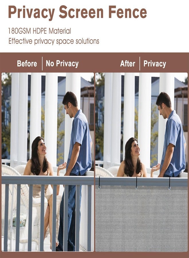 SUNNY GUARD 3'x16' Brown Grey Balcony Deck Privacy Screen Fence, Apartments Railing, Heavy Duty Wind Block Screen for Outdoor,Backyard,Patio,Porch Privacy（We Make Custom Sizes） - Image 4